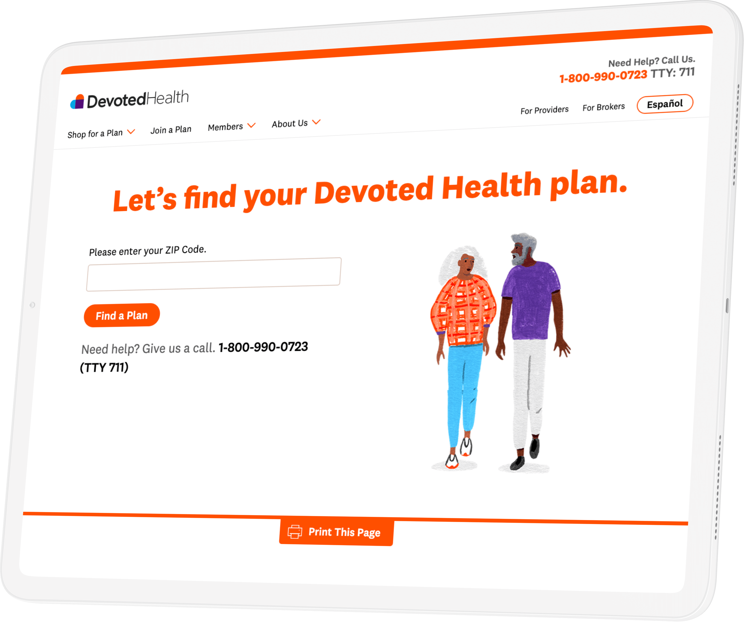 Screenshot of the provider search on DevotedHeath.com